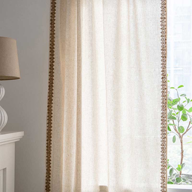 Tenda semi-oscurante beige bohémien
