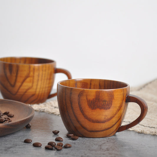 Tazza da tè in legno naturale Ownkoti con manico (2 pezzi)