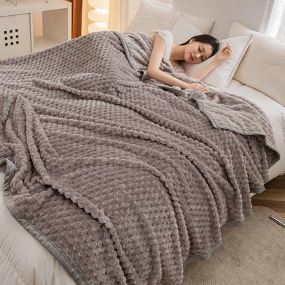 Coperta reversibile in velluto morbido tinta unita