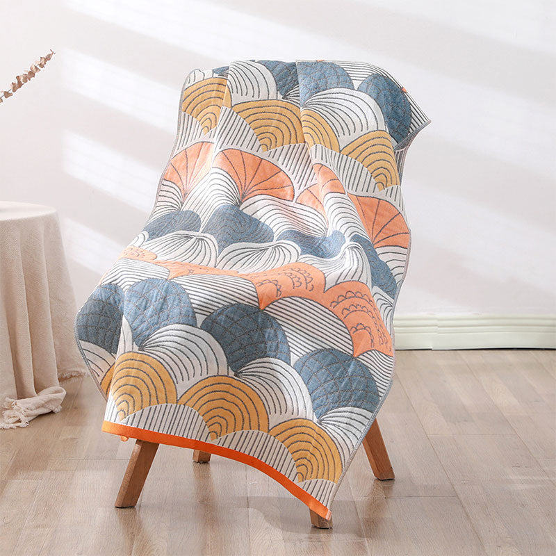 Asciugamano da bagno in cotone jacquard con stampa a conchiglia Ownkoti