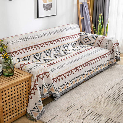 Copridivano reversibile con coperta geometrica indiana Ownkoti