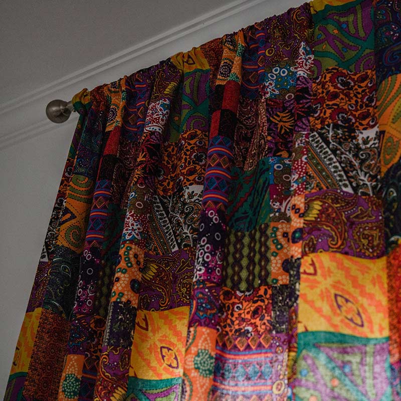 Tende da finestra in cotone e lino Boho colorate Ownkoti