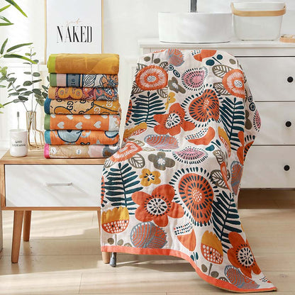 Asciugamano da bagno reversibile colorato con stampa floreale Ownkoti