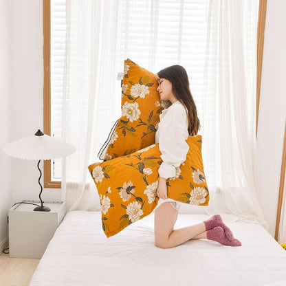 Cuscino in garza di cotone con fiori gialli (2 pezzi)