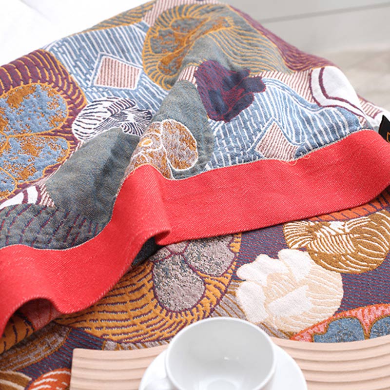 Trapunta reversibile in garza di cotone color cachi