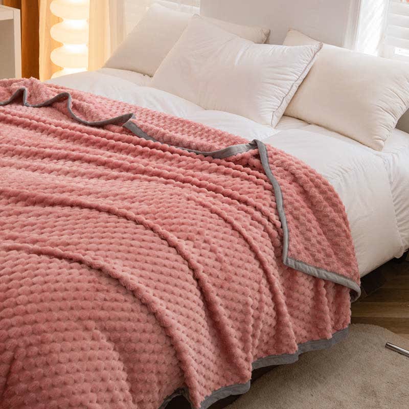 Coperta reversibile in velluto morbido tinta unita