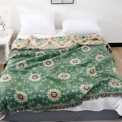 Copridivano retrò Ownkoti, coperta reversibile in cotone