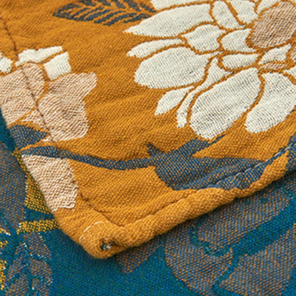 Cuscino in garza di cotone con fiori gialli (2 pezzi)