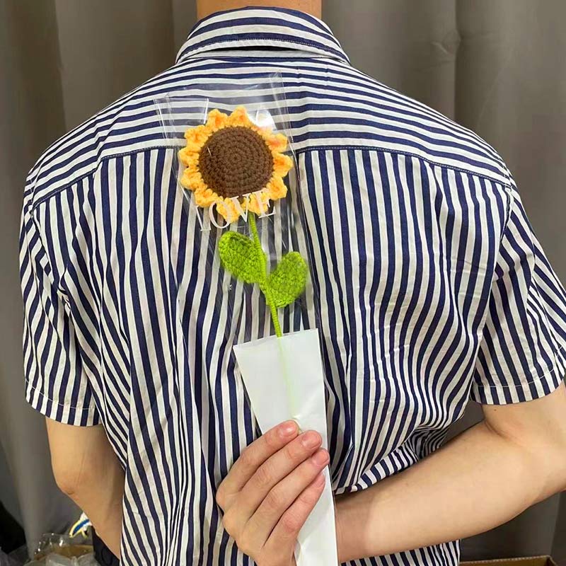 Girasole lavorato a maglia all'uncinetto in cotone fatto a mano