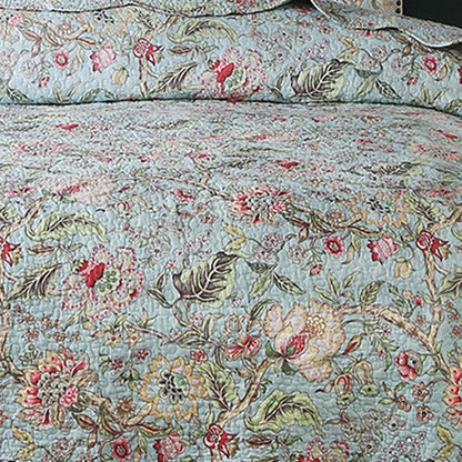 Trapunta a fiori vintage con federe