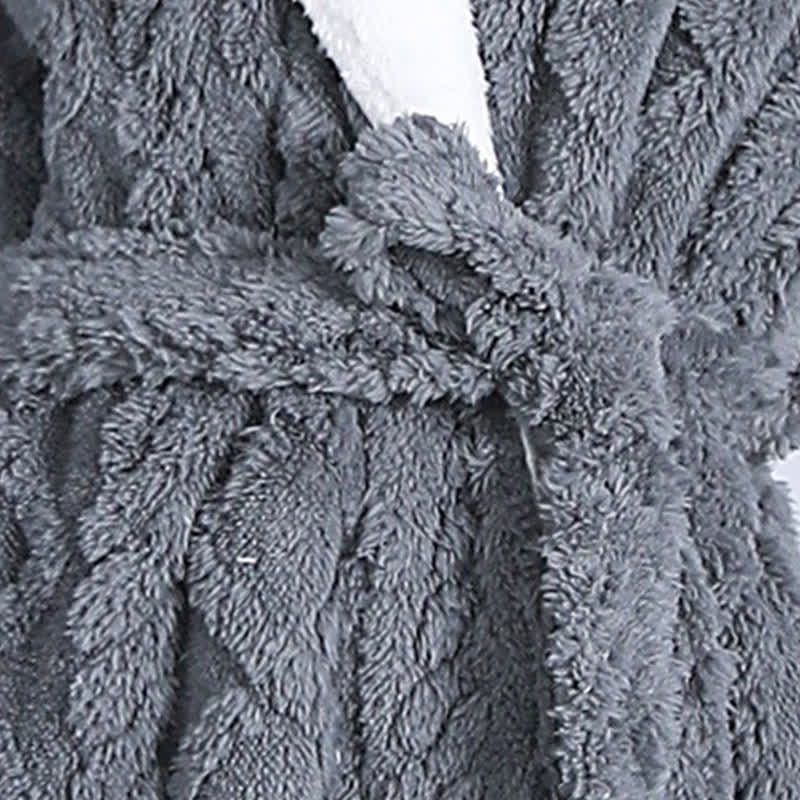 Accappatoio lungo con cappuccio in jacquard Ownkoti e cintura