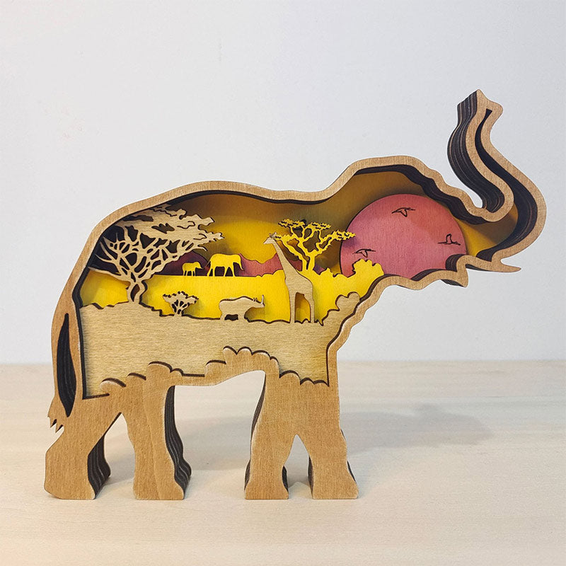 Decorazione creativa a forma di animale della foresta di Ownkoti - Famiglia di elefanti