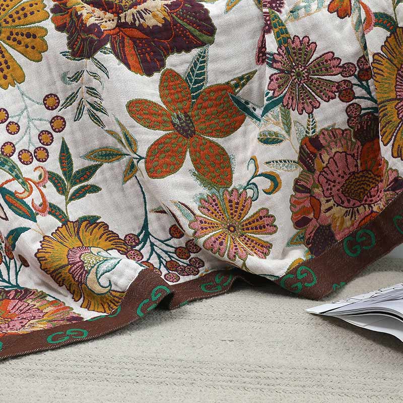 Morbida trapunta reversibile in cotone con motivo floreale di lusso. - image 8