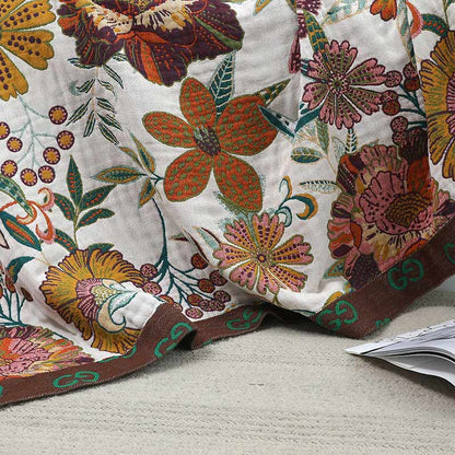 Morbida trapunta reversibile in cotone con motivo floreale di lusso. - image 8