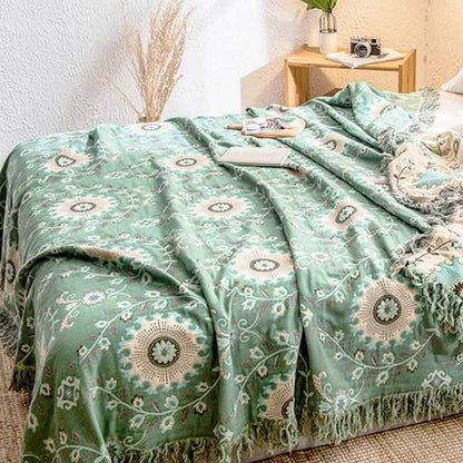 Copridivano retrò Ownkoti, coperta reversibile in cotone
