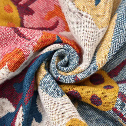 Trapunta reversibile in cotone con fiori colorati e luminosi