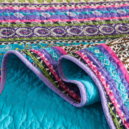 Trapunta in stile jacquard a righe con federa