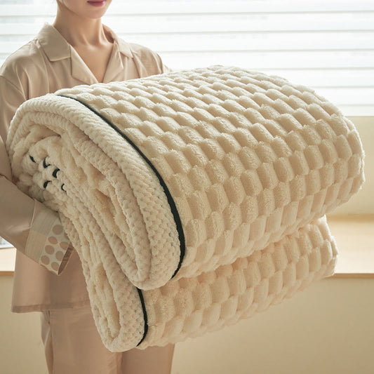 Coperta reversibile in pile di corallo spesso