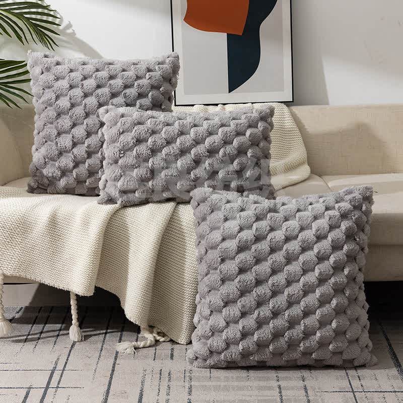 Federa decorativa soffice in velluto con fiocco di neve jacquard