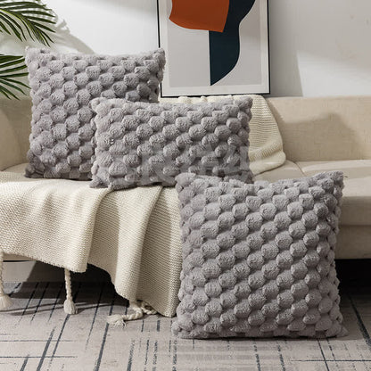Federa decorativa soffice in velluto con fiocco di neve jacquard