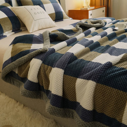 Coperta in pile di corallo caldo a quadri