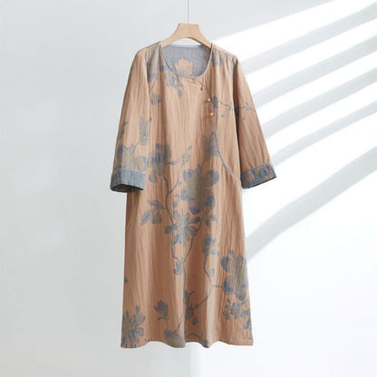 Camicia da notte corta in cotone jacquard Magnolia
