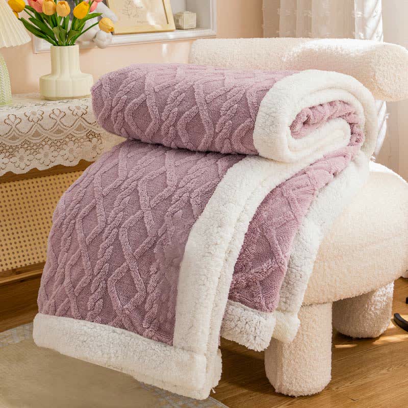 Morbida e accogliente coperta reversibile - Viola - 200cm x 230cm - image 10
