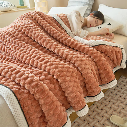 Coperta reversibile in pile di corallo spesso