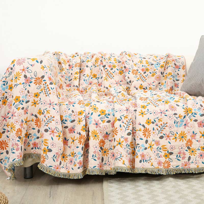 Copridivano con nappe di fiori da giardino Ownkoti