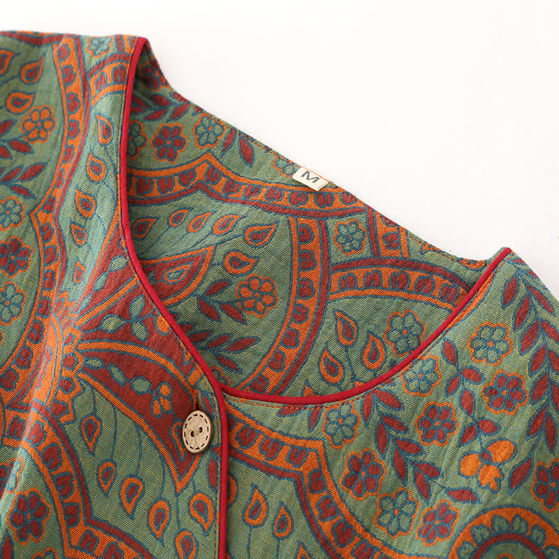 Completo da casa vintage in jacquard con scollo rotondo - image 3