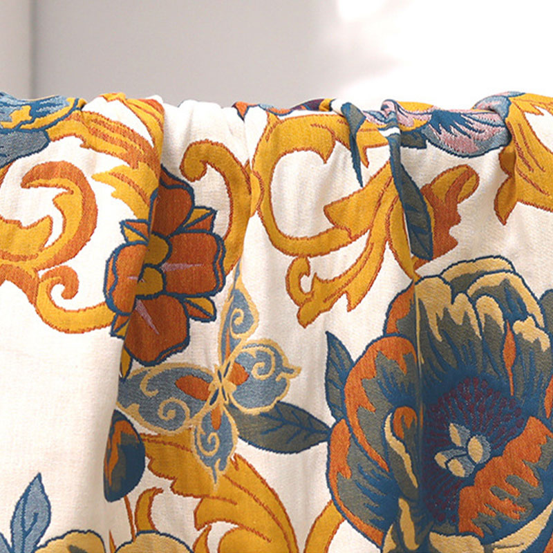 Asciugamano da bagno reversibile in cotone con fiori in fiore