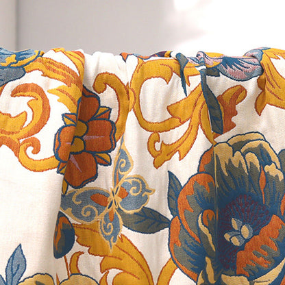 Asciugamano da bagno reversibile in cotone con fiori in fiore
