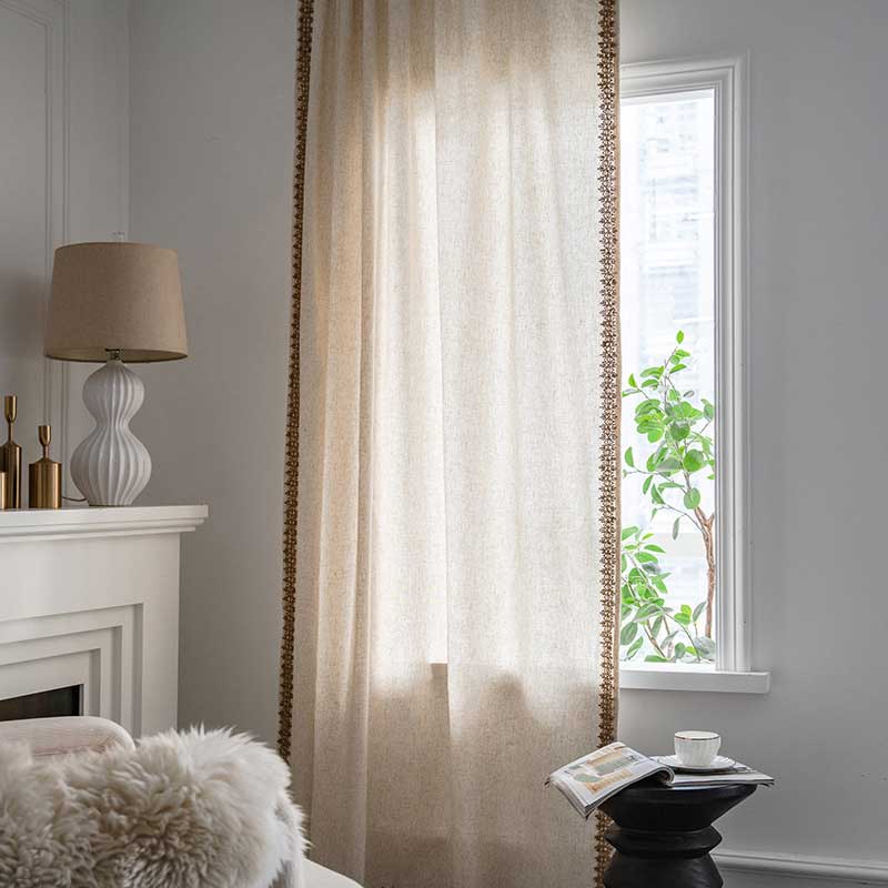 Tenda semi-oscurante beige bohémien