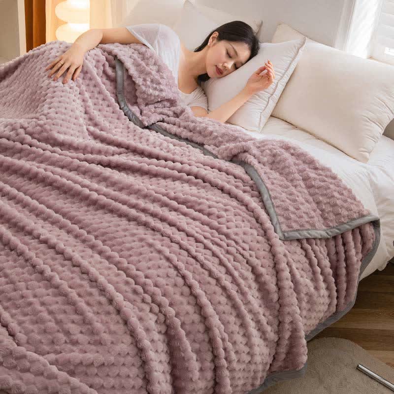Coperta reversibile in velluto morbido tinta unita