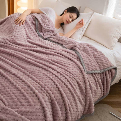 Coperta reversibile in velluto morbido tinta unita