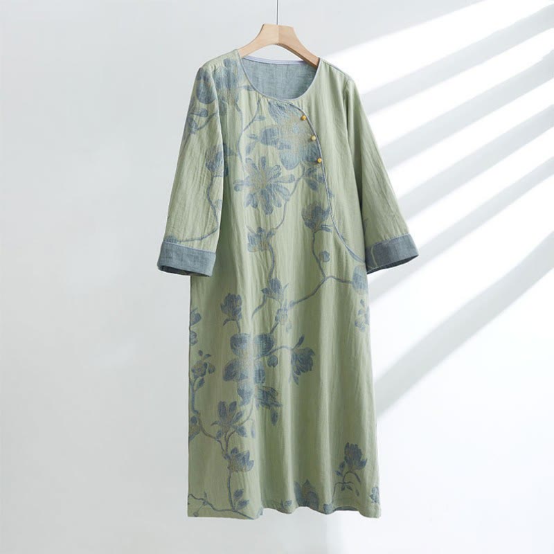 Camicia da notte corta in cotone jacquard Magnolia