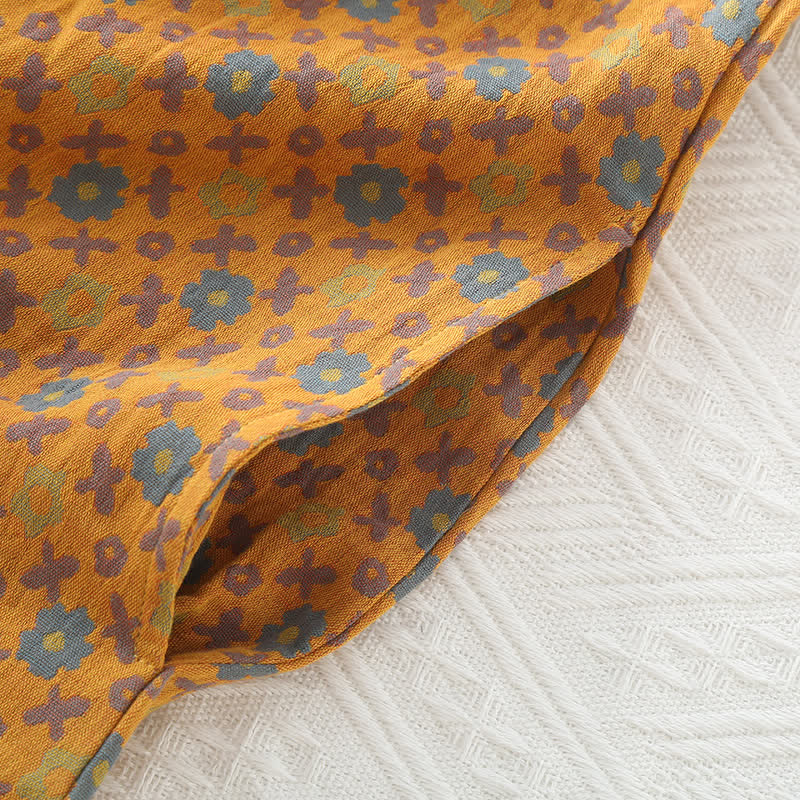 Camicia da notte in morbido cotone con scollo rotondo floreale