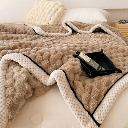 Coperta reversibile in pile di corallo spesso