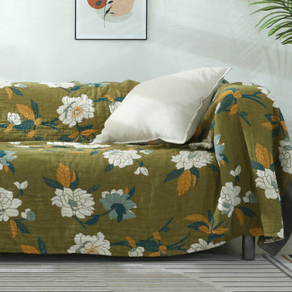 Trapunta in cotone stampata con fiori d'ulivo Ownkoti