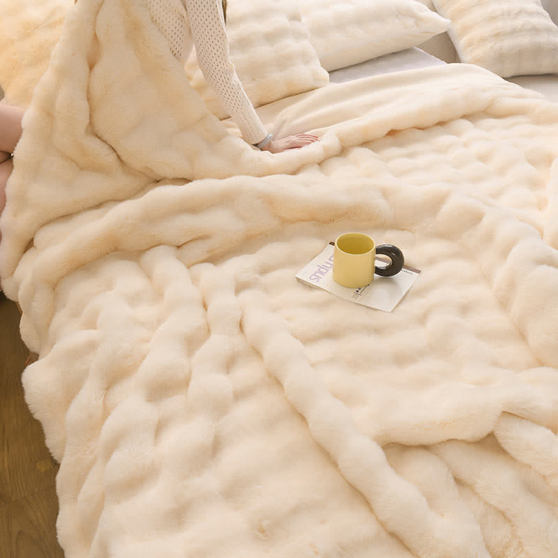 Coperta spessa in velluto di coniglio semplice