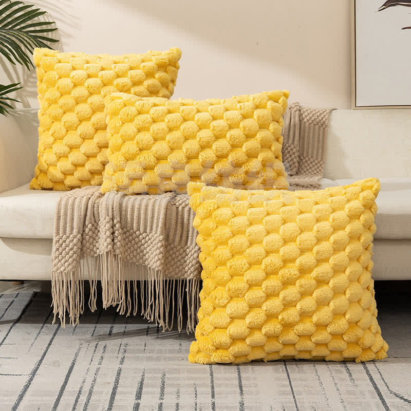 Federa decorativa soffice in velluto con fiocco di neve jacquard