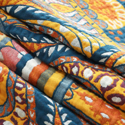 Trapunta estiva reversibile con fiori gialli in stile bohémien Ownkoti