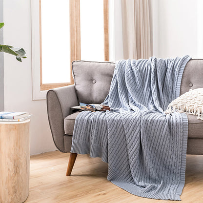 Coperta in maglia di cotone tinta unita Ownkoti per divano
