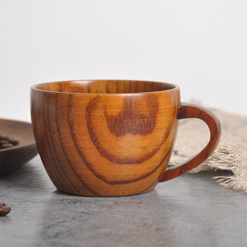 Tazza da tè in legno naturale Ownkoti con manico (2 pezzi)