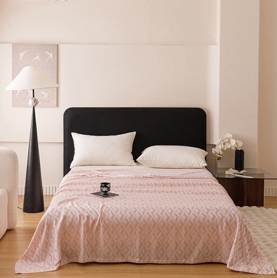 Trapunta in fibra di bambù con motivo a rombi multicolore - Rosa - Matrimoniale - image 0