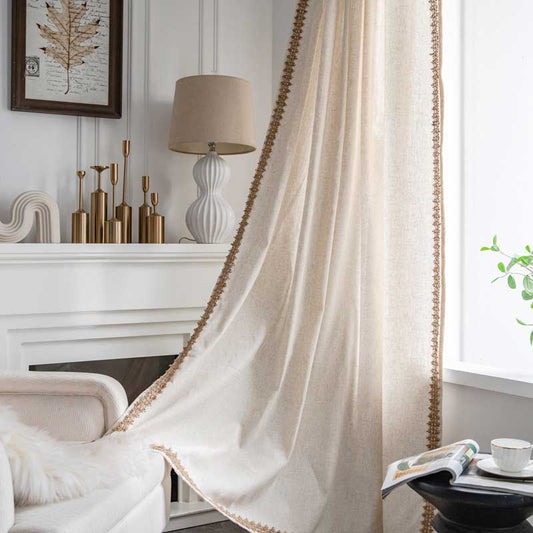 Tenda semi-oscurante beige bohémien