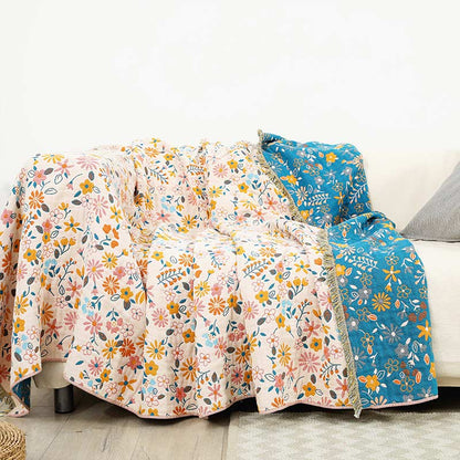 Copridivano con nappe di fiori da giardino Ownkoti