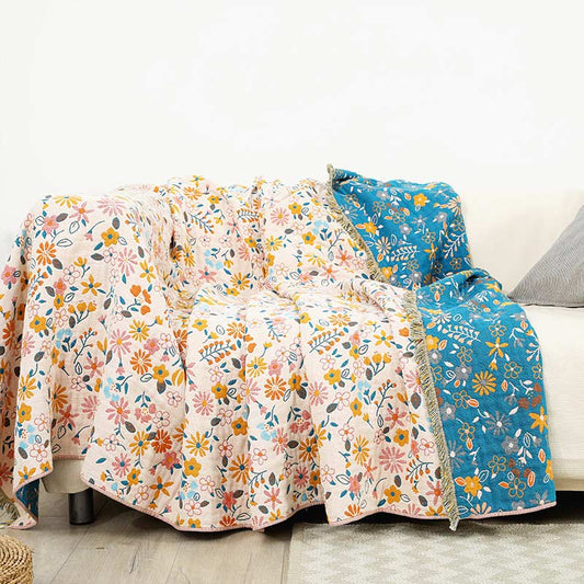 Copridivano con nappe di fiori da giardino Ownkoti