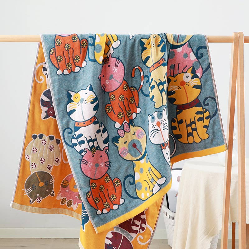 Asciugamano da bagno in cotone per neonati a forma di gatto Ownkoti