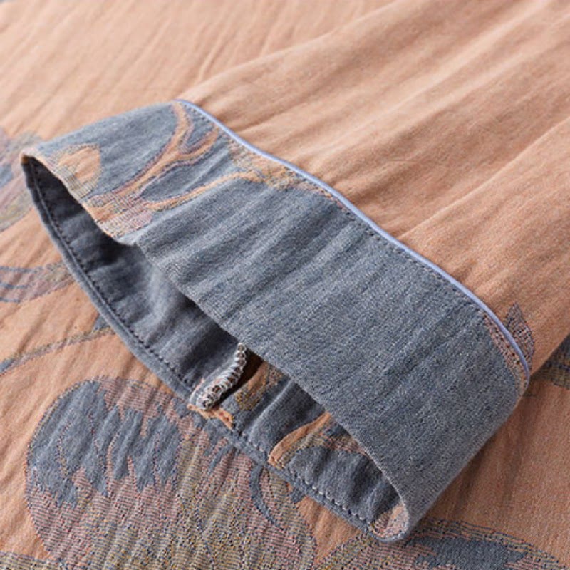Camicia da notte corta in cotone jacquard Magnolia